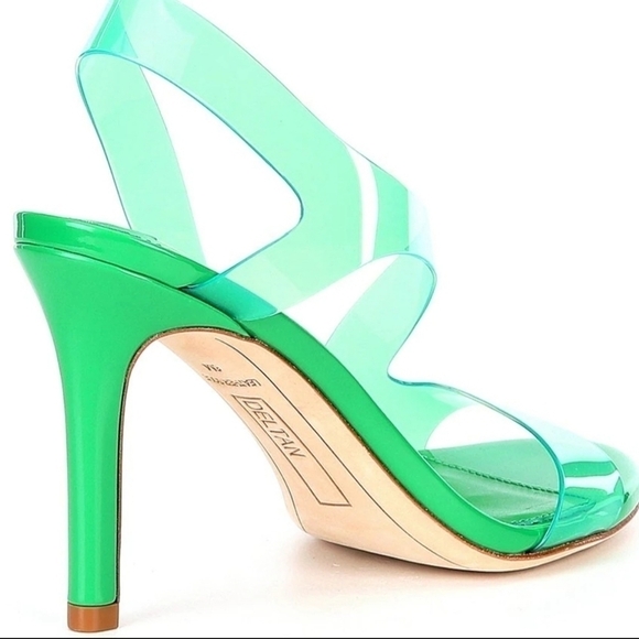 Women's Tinsley Clear Vinyl Peep Toe Party Festive Summer Sandal Heels 9.5 - Picture 2 of 15